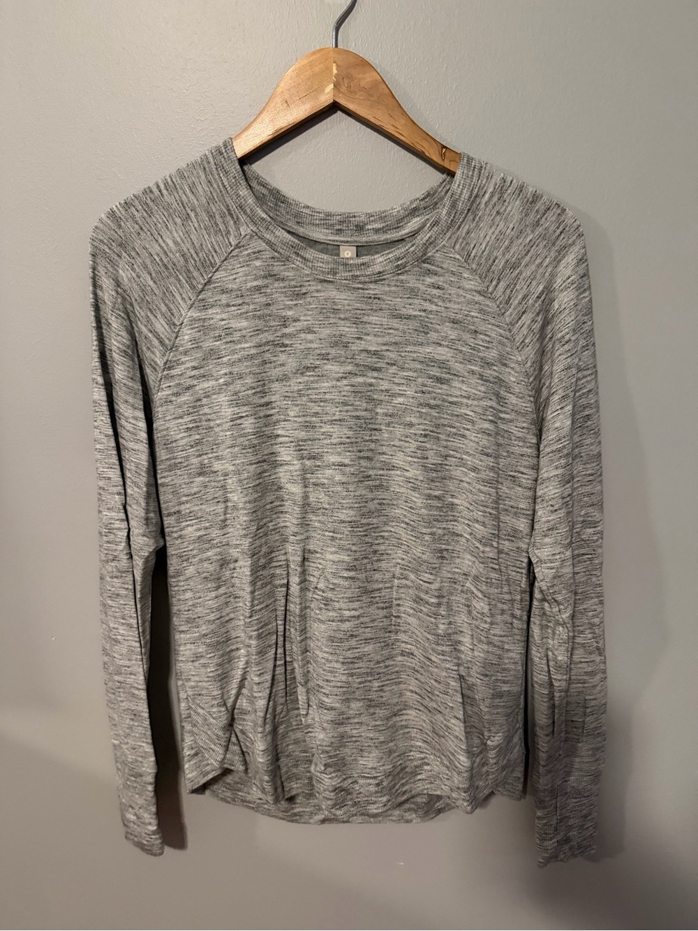 Athleta Gray Marled Crew Neck Pullover